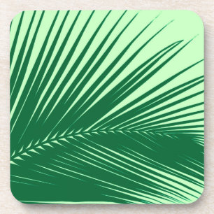 Dessous-de-verre Feuille de palme - émeraude et vert citron
