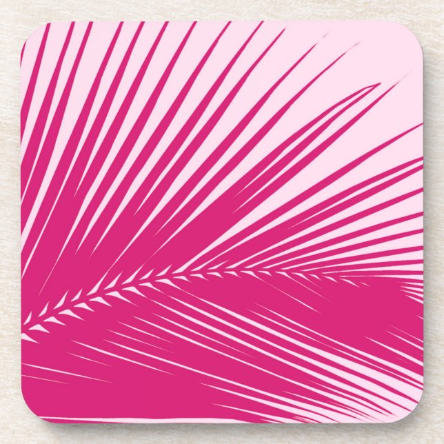 Dessous-de-verre Feuille de palme - rose magenta (Devant)