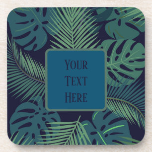 Dessous-de-verre feuille de palmier foncé tropical moderne, fig jun