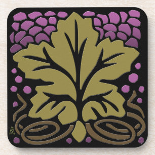 Dessous-de-verre Feuille de raisin et raisins de l'artisan