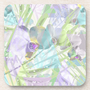 Dessous-de-verre Feuilles d'orchidées et de palmiers, tropicale