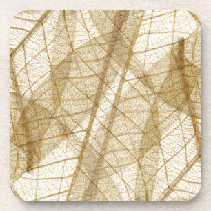 Dessous-de-verre Feuilles en dentelle beige crème pâle