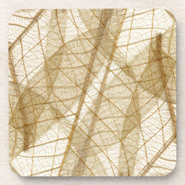 Dessous-de-verre Feuilles en dentelle beige crème pâle (Devant)