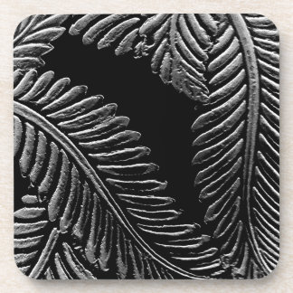 Dessous-de-verre Feuilles noirs et blancs