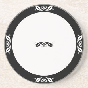 Dessous de verre - feuilles saints en noir et blan