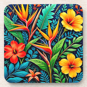 Dessous-de-verre Feuilles Tropicales Fleurir Art