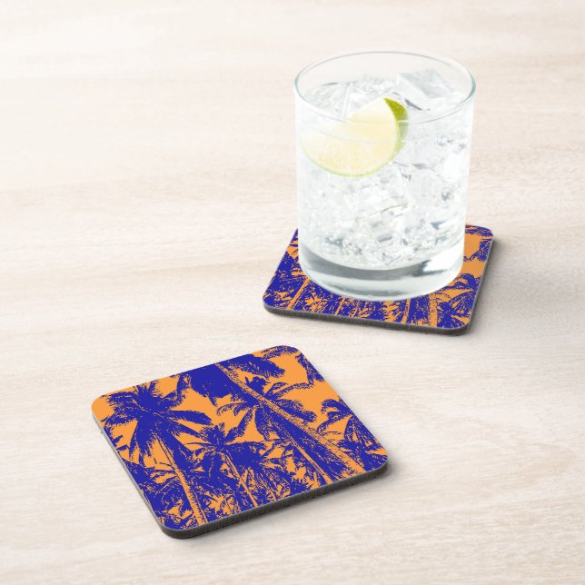 Dessous-de-verre Feuilles tropicales - Palmiers dans un design post (Côté Droit)