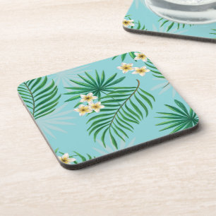 Dessous-de-verre Feuilles tropicaux et fleurs
