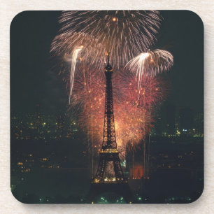 Dessous-de-verre Feux d'artifice, Tour Eiffel, Paris, France