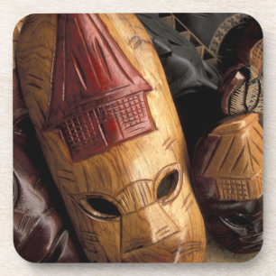 Dessous-de-verre Fidji, Masques Viti Levu à un marché de ville.