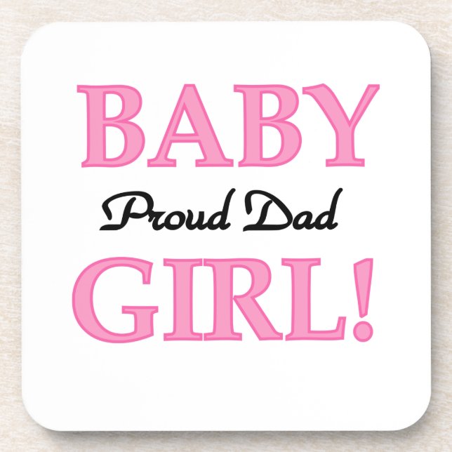 Dessous-de-verre Fier Papa Bébé Fille Cadeaux (Devant)