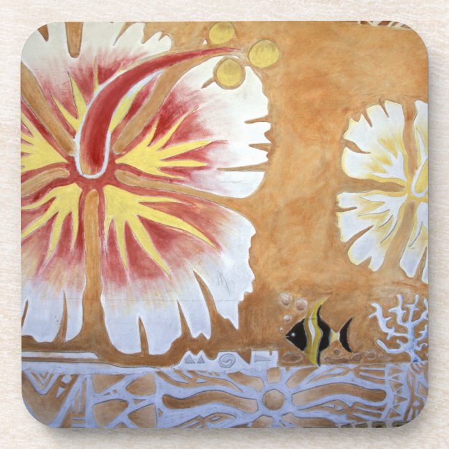 Dessous-de-verre Fiji, art mural. (Devant)