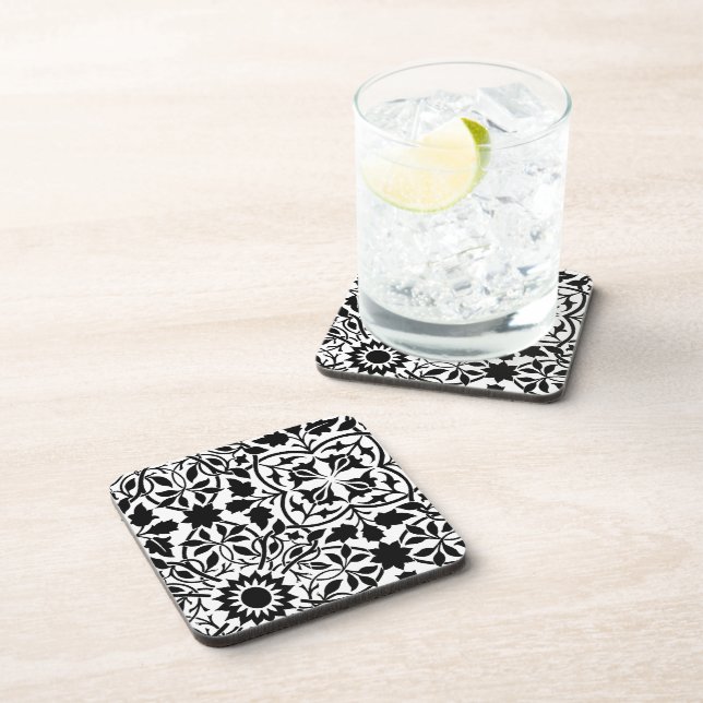 Dessous-de-verre Filigre noir et blanc (Côté Droit)