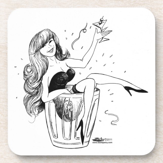 Dessous-de-verre Fille de fête (Devant)
