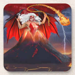 Dessous-de-verre Fille Rebelle Vampire : Évasion du Volcan