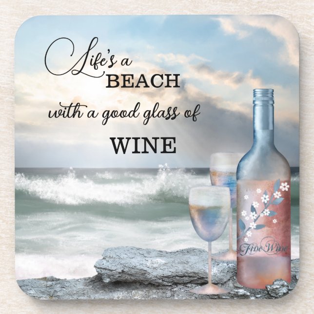 Dessous-de-verre Fine Art Beach and Wine Coaster (Devant)
