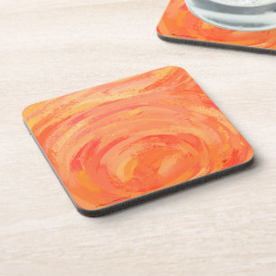 Dessous-de-verre Fire Lake Orange Swirl