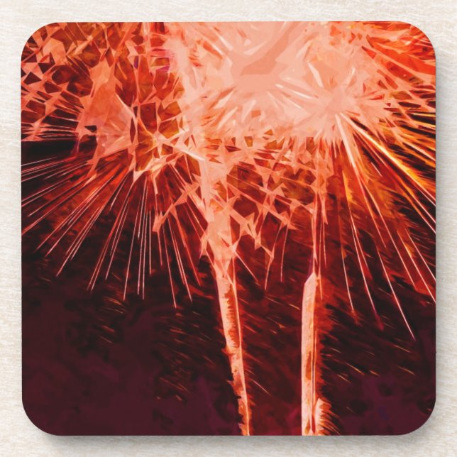 Dessous-de-verre Fireworks Impressionnisme Abstrait (Devant)