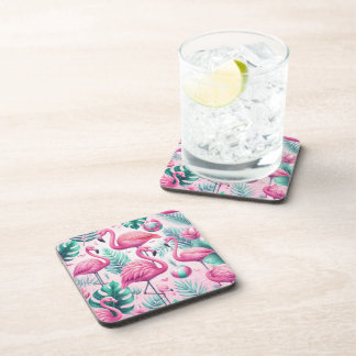 Dessous-de-verre Flamant rose rose Conception tropicale