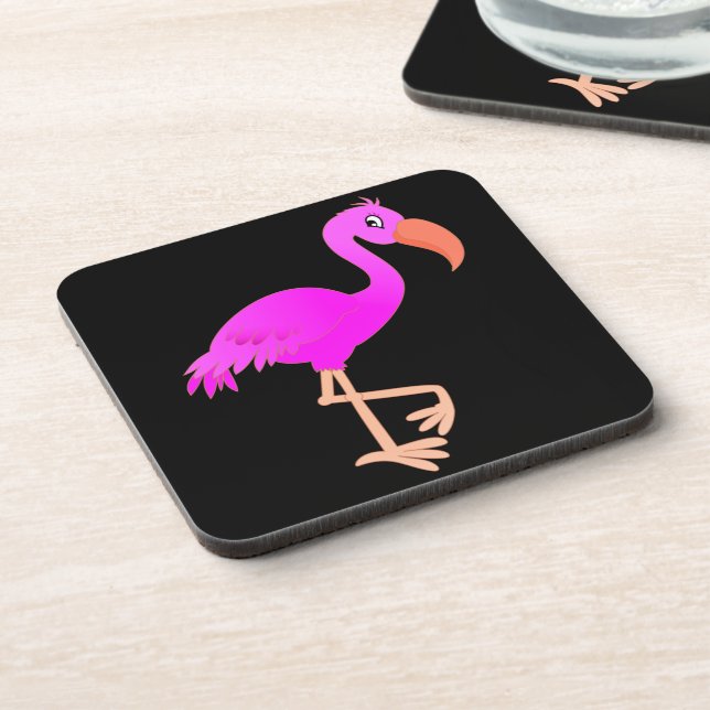 Dessous de verre Flamant rose rose - Vos couleurs (Côté gauche)