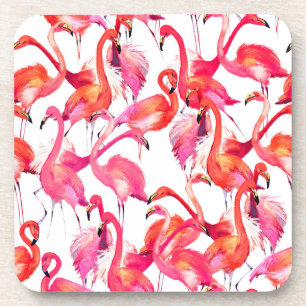 Dessous-de-verre Flamants roses d'aquarelle dans les aquarelles