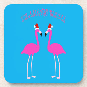 Dessous-de-verre Flamants roses lesbiennes de Noël Flamant rose Bel