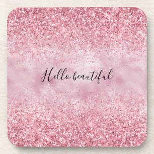Dessous-de-verre Flamme de Parties scintillant de verre rose