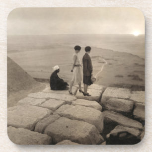 Dessous-de-verre Flapper Girls Sunrise Khufu Pyramid, Égypte 1920
