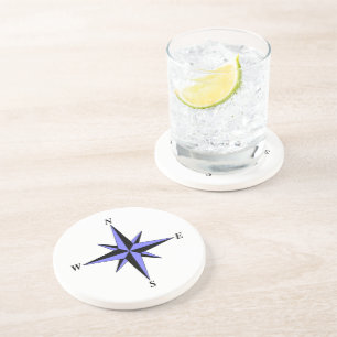 Dessous de verre Flèche nord bleue