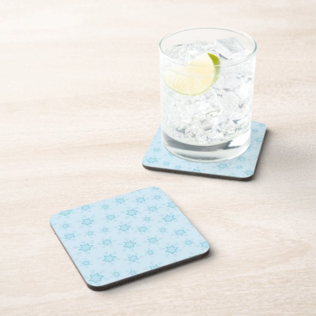 Dessous-de-verre Fléchettes de neige, Bleu glacé, Fléchettes de nei (Côté Droit)