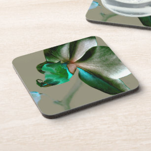 Dessous-de-verre Fleur artistique dans les tons bleu, vert et gris