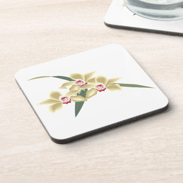 Dessous-de-verre Fleur avec feuille (Côté gauche)