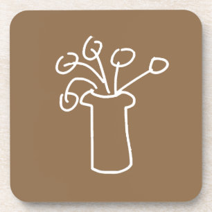 Dessous-de-verre Fleur blanche moderne contart