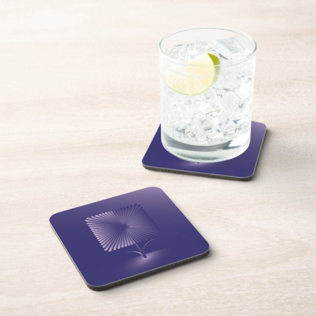Dessous-de-verre Fleur carré violette (Côté Droit)
