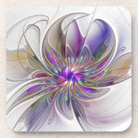 Fleur d'art fractal abstrait énergique et coloré