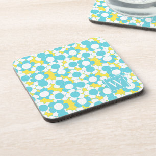 Dessous-de-verre Fleur de Daisy Prépa – Monogramme Jaune & Turquois
