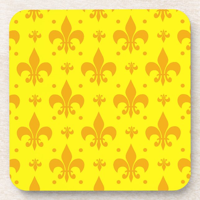 Dessous-de-verre Fleur de lis Motif jaune (Devant)
