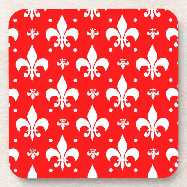 Dessous-de-verre Fleur de lis rouge Motif (Devant)