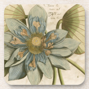 Dessous-de-verre Fleur de Lotus bleu sur l'arrière - plan bronzage