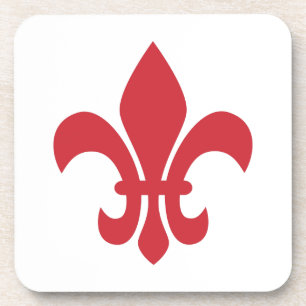 Dessous-de-verre Fleur de Lys rouge