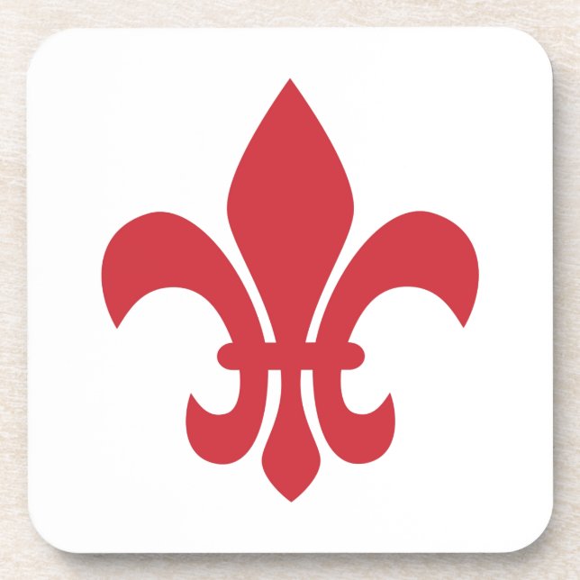 Dessous-de-verre Fleur de Lys rouge (Devant)