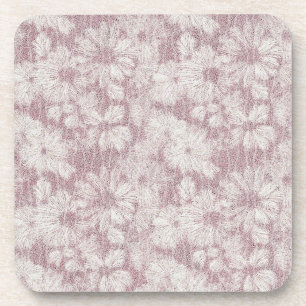 Dessous-de-verre Fleur de Pâquerette Velouté Rose Poussiéreuse