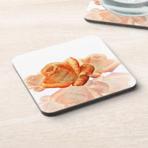 Dessous-de-verre Fleur de Rose corail avec Partition