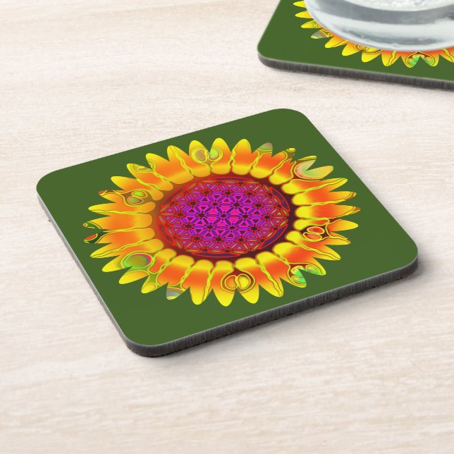 Dessous-de-verre Fleur de Vie - Fleur Géométrique 4 (Côté gauche)