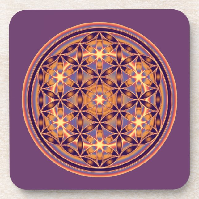 Dessous-de-verre Fleur De Vie - Style Bouton 02 (Devant)