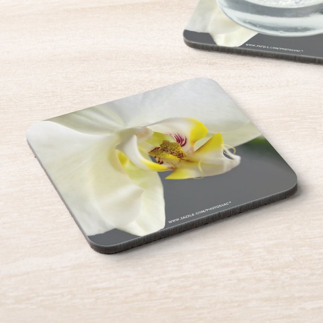 Dessous-de-verre Fleur d'orchidée blanche (Côté gauche)