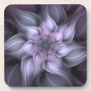 Dessous-de-verre Fleur fractale violette