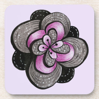 Dessous-de-verre Fleur gothique violet noir Abstrait floral