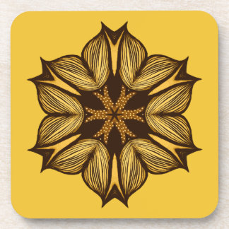 Dessous-de-verre Fleur Jaune Abstraite