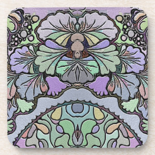 Dessous-de-verre Fleur mosaïque vintage pensée violette florale élé